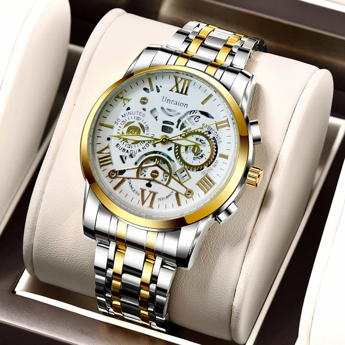 UNRAION STAINLESS STEEL MEN'S QUARTZ WATCHES